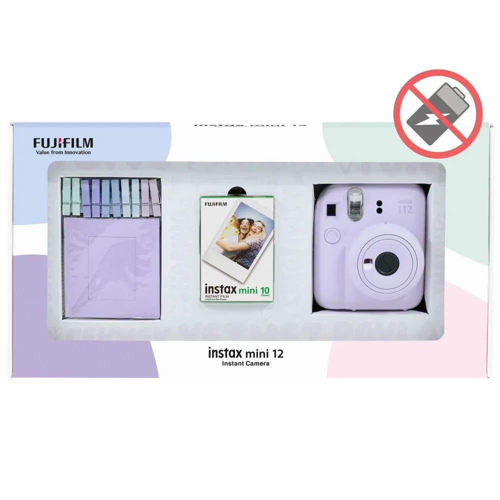 Фотоаппарат моментальной печати Фотоаппарат Набор 3в1 Фотоаппарат FUJIFILM instax Mini 12 (Фиолетовый) фиолетовый (Lilac Purple)